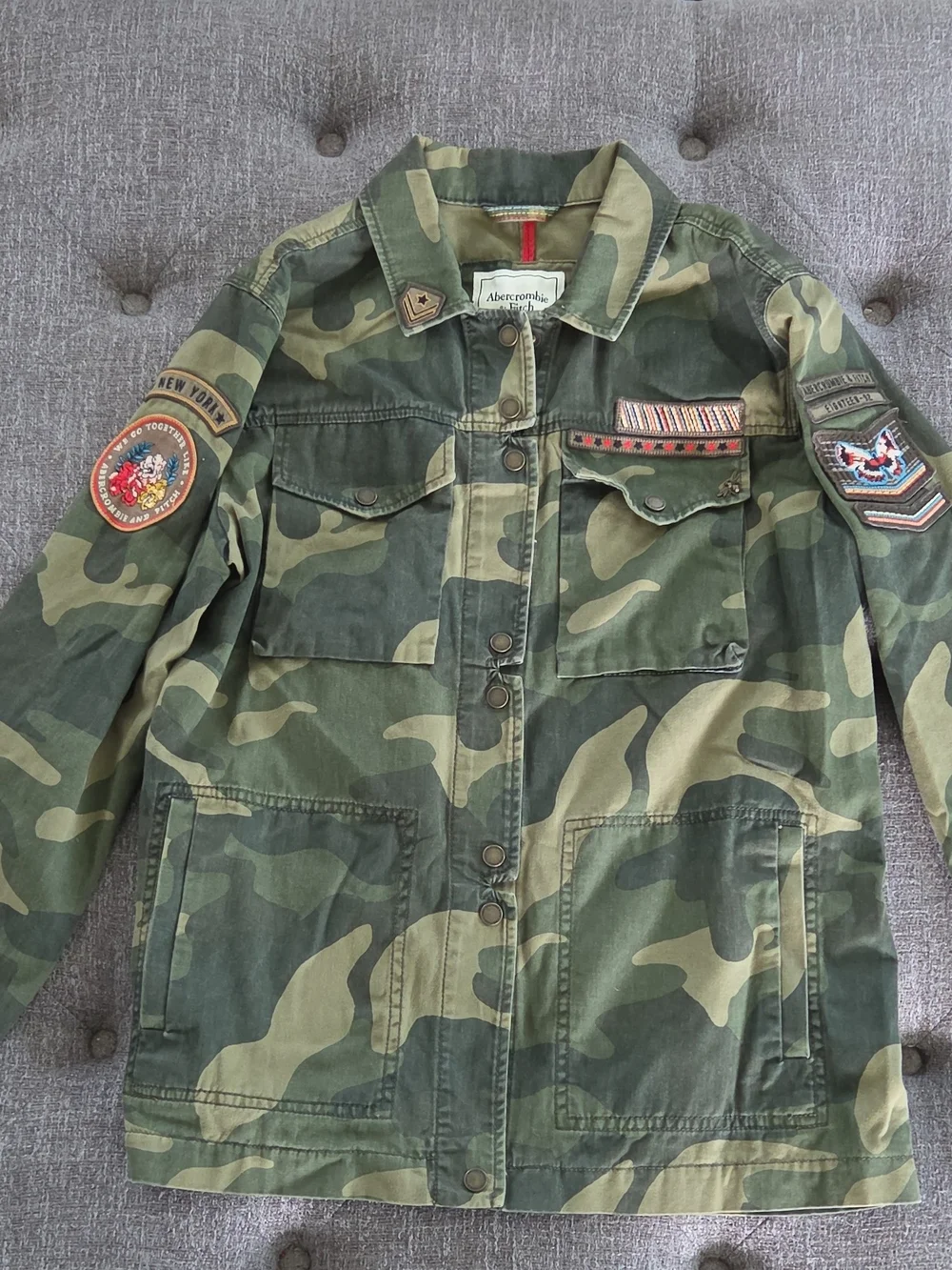 Abercrombie & Fitch Olive Green Camo Utility Jacket